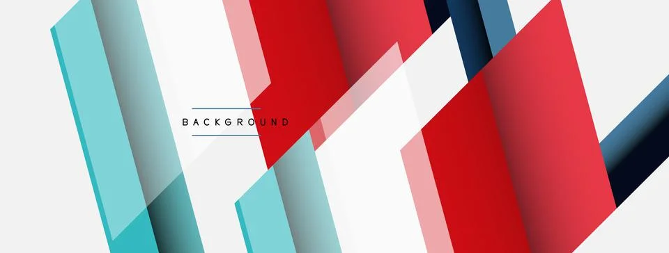 Vector background. Abstract overlapping color lines design with shadow effects Illustrazione stock