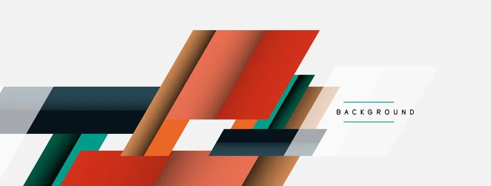 Vector background. Abstract overlapping color lines design with shadow effects Illustrazione stock