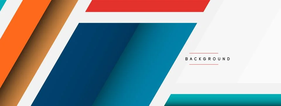 Vector background. Abstract overlapping color lines design with shadow effects Illustrazione stock