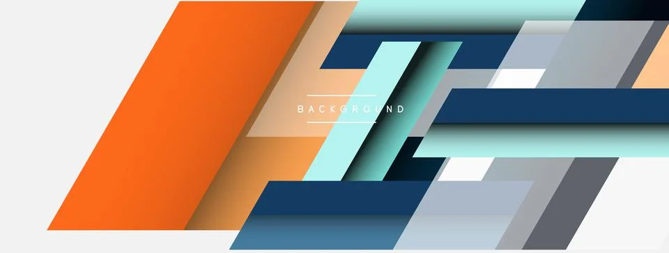 Vector background. Abstract overlapping color lines design with shadow effects Stock Illustration
