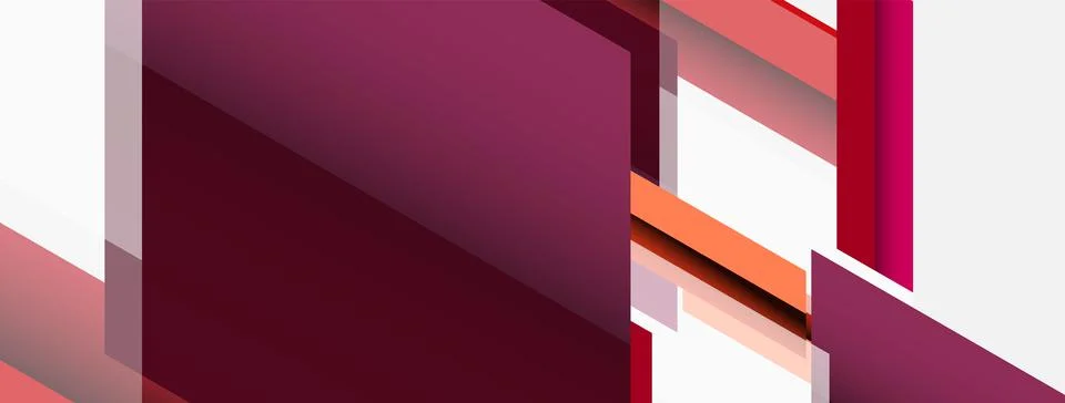 Vector background. Abstract overlapping color lines design with shadow effects Stock Illustration