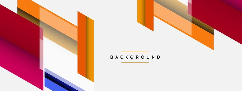 Vector background. Abstract overlapping color lines design with shadow effects Stock Illustration
