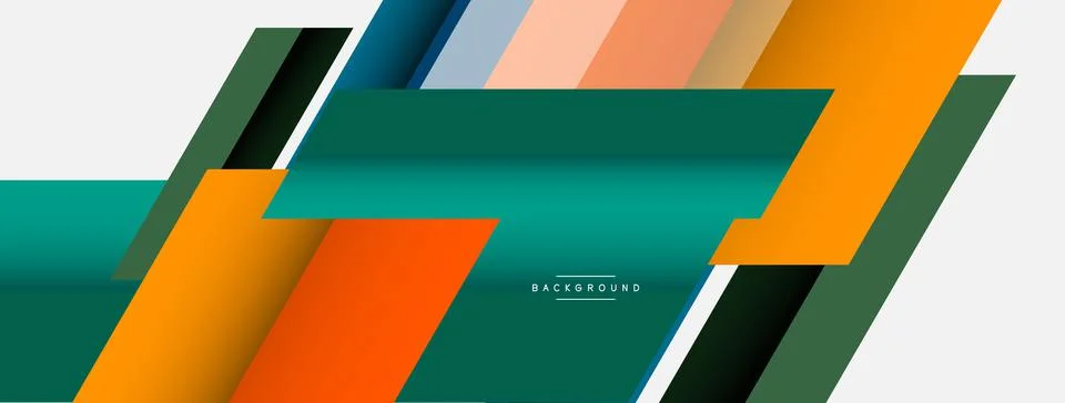 Vector background. Abstract overlapping color lines design with shadow effects Illustrazione stock