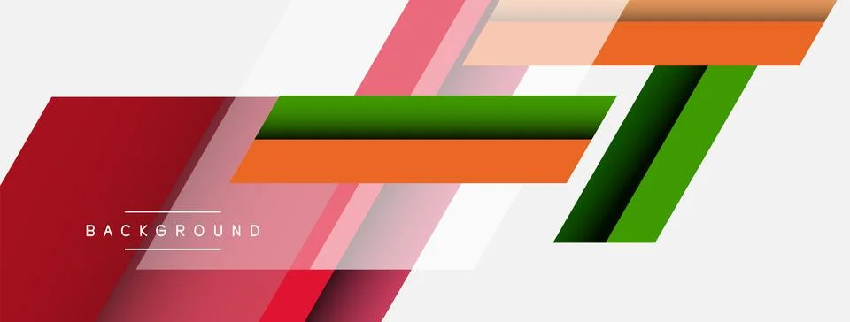 Vector background. Abstract overlapping color lines design with shadow effects Illustrazione stock