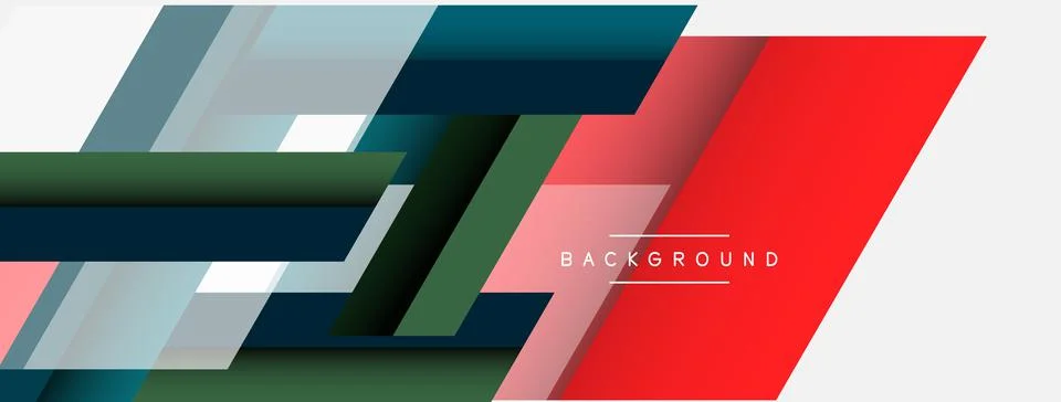 Vector background. Abstract overlapping color lines design with shadow effects Illustrazione stock