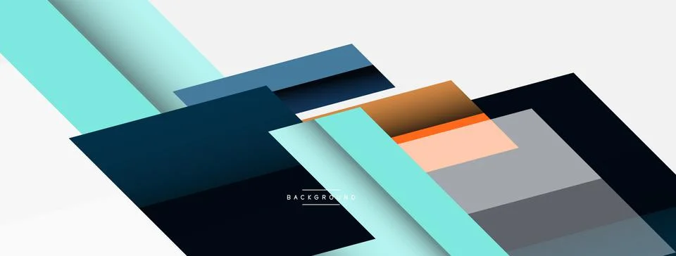 Vector background. Abstract overlapping color lines design with shadow effects Stock Illustration