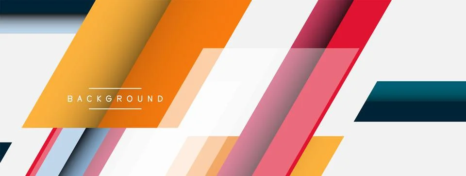 Vector background. Abstract overlapping color lines design with shadow effects Stock Illustration