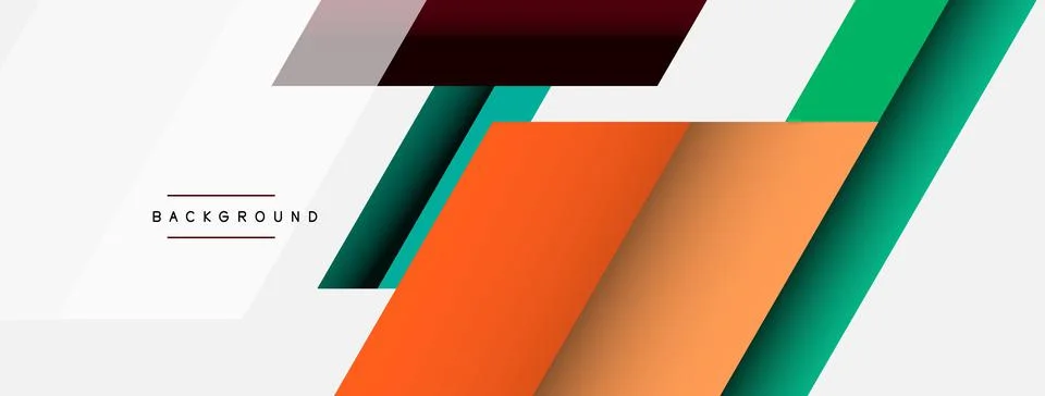 Vector background. Abstract overlapping color lines design with shadow effects Illustrazione stock