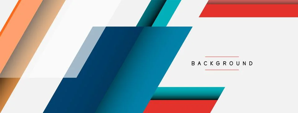 Vector background. Abstract overlapping color lines design with shadow effects 스톡 일러스트