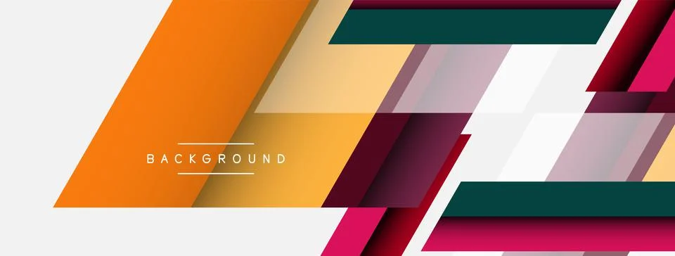 Vector background. Abstract overlapping color lines design with shadow effects Illustrazione stock