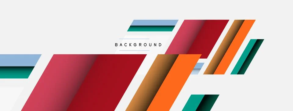 Vector background. Abstract overlapping color lines design with shadow effects Stock Illustration