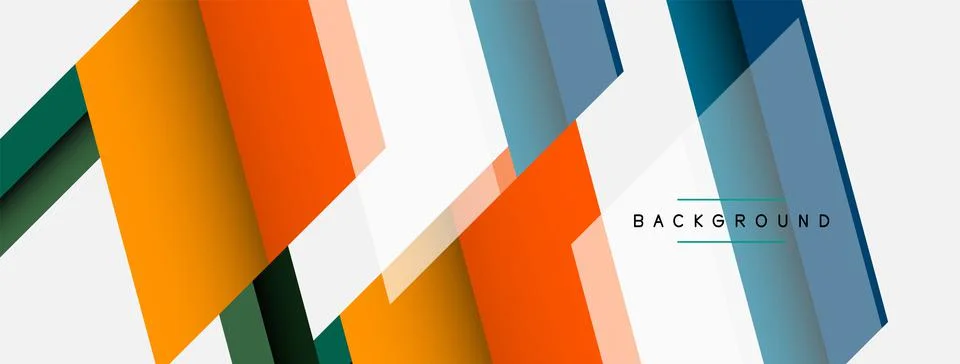 Vector background. Abstract overlapping color lines design with shadow effects Stock Illustration