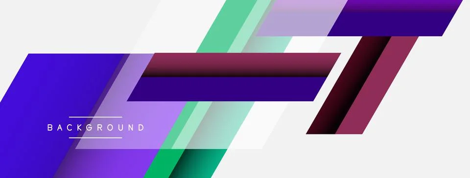 Vector background. Abstract overlapping color lines design with shadow effects Stock Illustration
