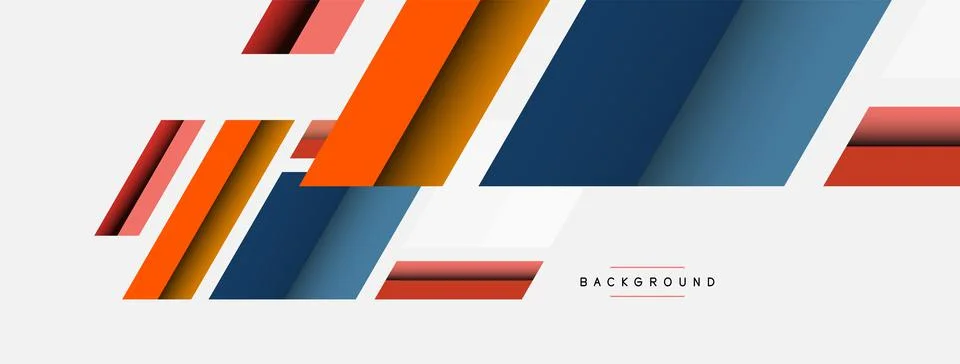 Vector background. Abstract overlapping color lines design with shadow effects Stock Illustration