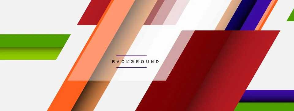 Vector background. Abstract overlapping color lines design with shadow effects Stock Illustration
