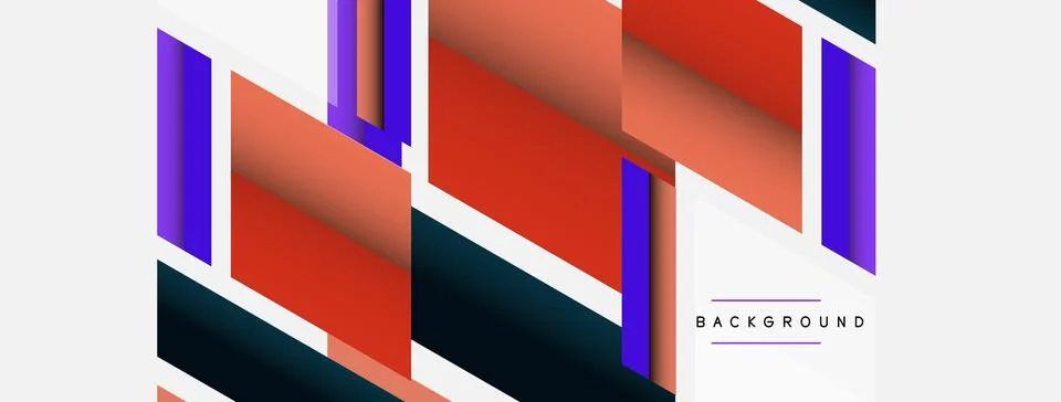 Vector background. Abstract overlapping color lines design with shadow effects Stock Illustration