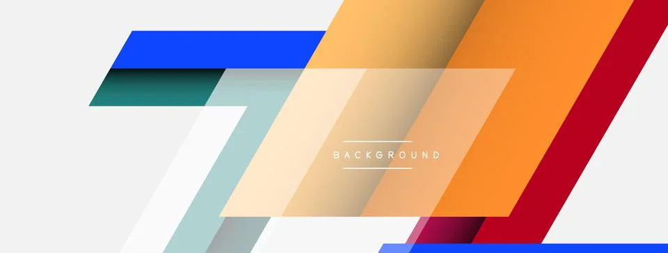 Vector background. Abstract overlapping color lines design with shadow effects Illustrazione stock
