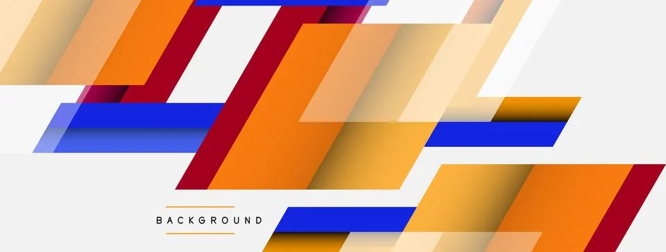 Vector background. Abstract overlapping color lines design with shadow effects 库存插图