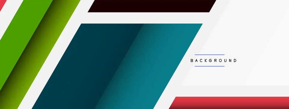 Vector background. Abstract overlapping color lines design with shadow effects Stock Illustration