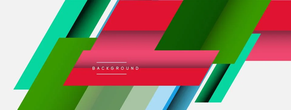 Vector background. Abstract overlapping color lines design with shadow effects Stockillustratie