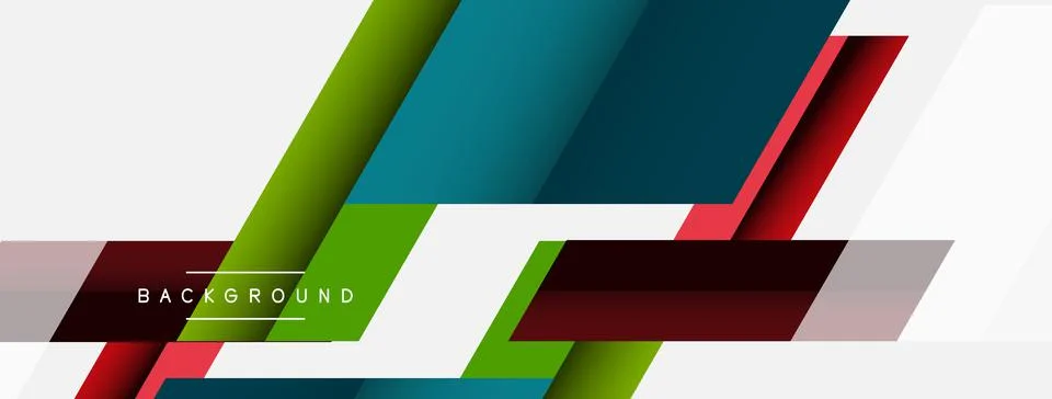 Vector background. Abstract overlapping color lines design with shadow effects Illustrazione stock