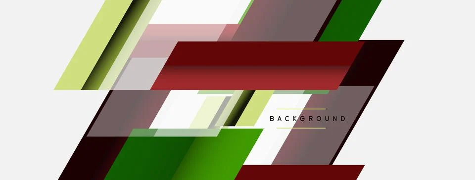 Vector background. Abstract overlapping color lines design with shadow effects Stock Illustration