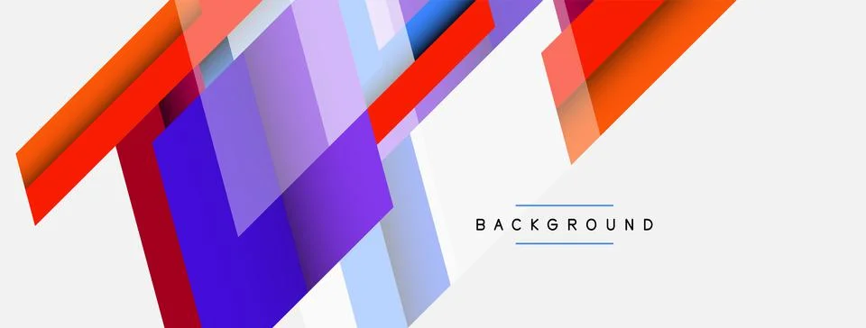 Vector background. Abstract overlapping color lines design with shadow effects Stock Illustration
