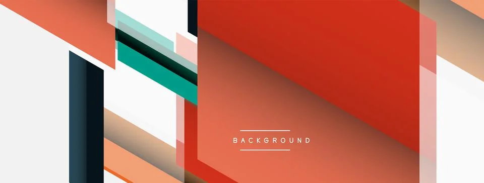Vector background. Abstract overlapping color lines design with shadow effects Stock Illustration