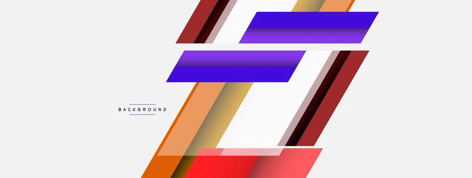 Vector background. Abstract overlapping color lines design with shadow effects Illustrazione stock