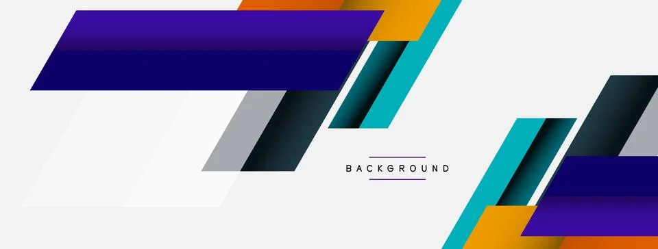 Vector background. Abstract overlapping color lines design with shadow effects Stock Illustration