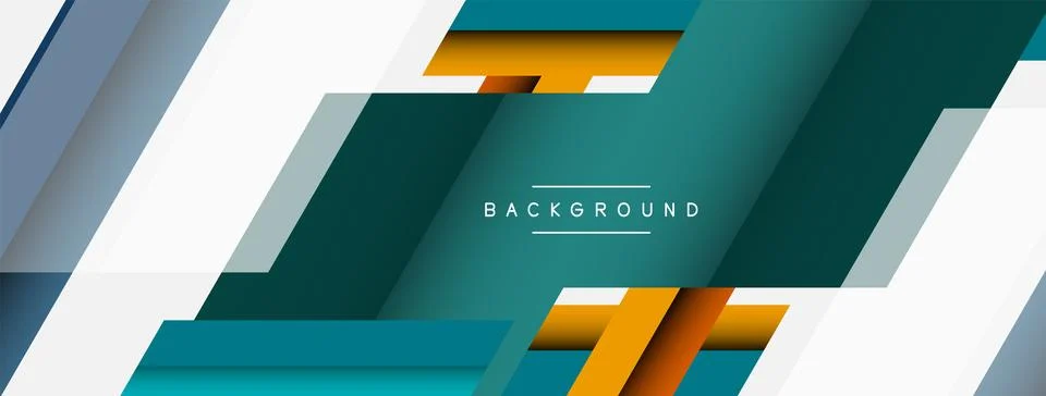 Vector background. Abstract overlapping color lines design with shadow effects Stock Illustration