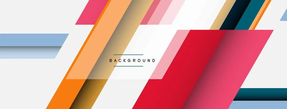Vector background. Abstract overlapping color lines design with shadow effects Illustrazione stock