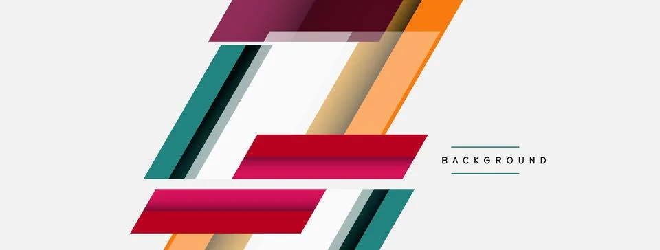 Vector background. Abstract overlapping color lines design with shadow effects 스톡 일러스트