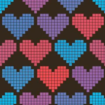 Vector background, abstract seamless pattern with dark backdrop and violet, b Stock Illustration