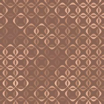 Vector background, abstract seamless pattern with brown backdrop and elements Stock Illustration