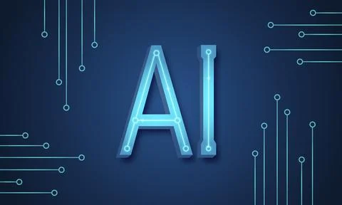 Vector background with artificial intelligence. Artificial intelligence. Stock Illustration