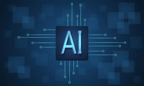 Vector background with artificial intelligence. Artificial intelligence. Stock Illustration