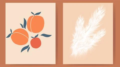 Vector background. An artistic canvas consisting of orange apricots and fluff Stock Illustration