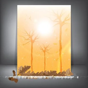 Vector background autumn and winter Stock Illustration