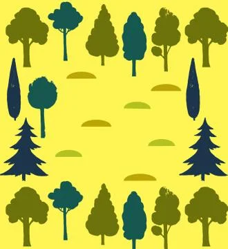 Vector background with autumn forest elements. Illustrazione stock