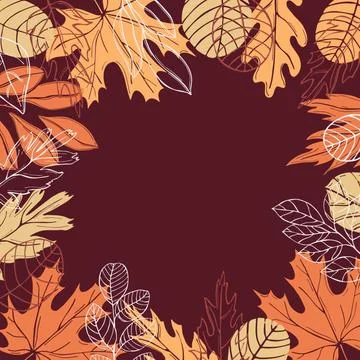 Vector background with autumn leaves Stock Illustration