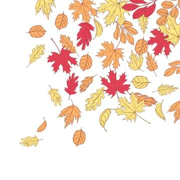 Vector background with autumn leaves Stock Illustration
