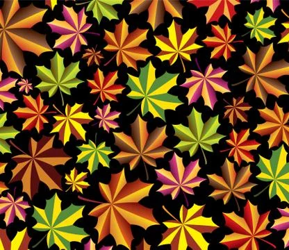 Vector background of autumn maple leaves Stock Illustration