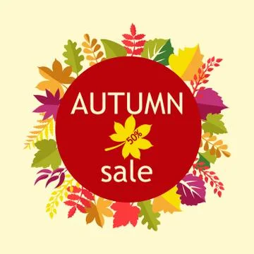 Vector background Autumn Sale. Stock Illustration