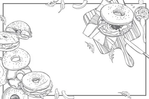 Vector background with  bagels. Stock Illustration