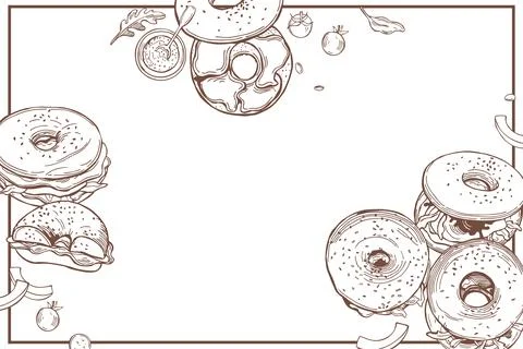 Vector background with  bagels. Stock Illustration