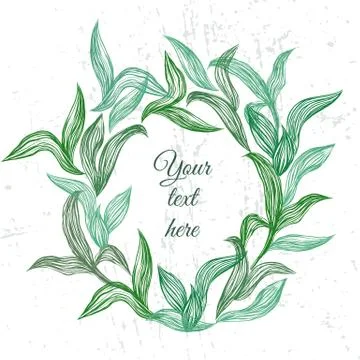 Vector background with beautiful line leaves Stock Illustration