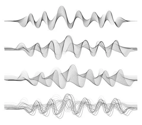 Vector background with black color abstract blend wave Stock Illustration