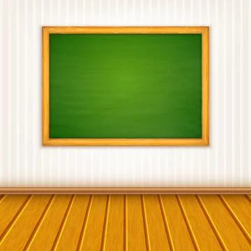 Vector background with blackboard on wall Stock Illustration