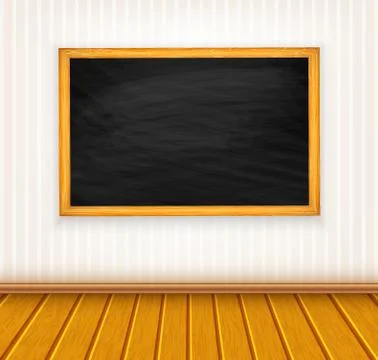 Vector background with blackboard on wall Stock Illustration